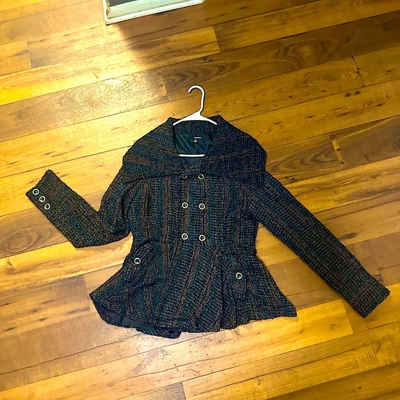 O'Neill Jackets & Blazers - O’Neill Peacoat Blazer Jacket. Black/Pink/Blue. Gently Worn. Size M, cinched.